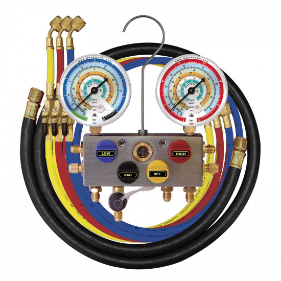 4-WAY KUGLICASTI MANOMETRI SA CREVIMA 150cm ZA R134A/404A/407C/22/507 MASTERCOOL 96261-MB-E 4-WAY KUGLICASTI MANOMETRI SA CREVIMA 150cm ZA R134A/404A/407C/22/507 MASTERCOOL 96261-MB-E