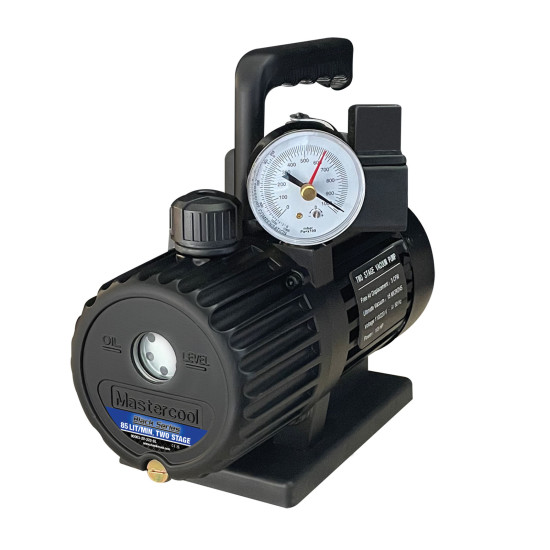 VAKUM PUMPA DVOSTEPENA 85 L/min SA SOLENOIDNIM VENTILOM I MANOMETROM MASTERCOOL 90063-2v-220SVBL VAKUM PUMPA DVOSTEPENA 85 L/min SA SOLENOIDNIM VENTILOM I MANOMETROM MASTERCOOL 90063-2v-220SVBL
