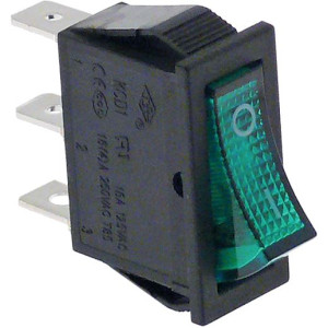 SWITCH 1-POLE GREEN 16A 250V