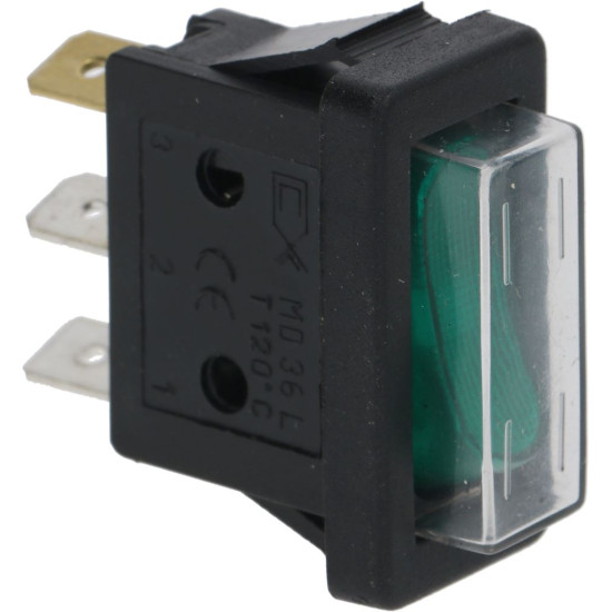 GREEN SINGLE-POLE SWITCH 16A 230V GREEN SINGLE-POLE SWITCH 16A 230V
