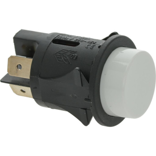 WHITE SINGLE-POLE PUSH-BUTTON 16A 250V