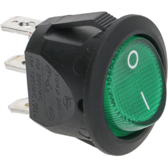 SWITCH THREE-POLES GREEN 10A 250V SWITCH THREE-POLES GREEN 10A 250V