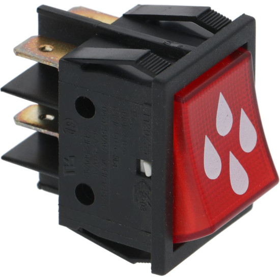 SWITCH 2-POLES RED 16A 250V SWITCH 2-POLES RED 16A 250V