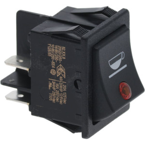 SWITCH 2-POLES BLACK 16A 250V