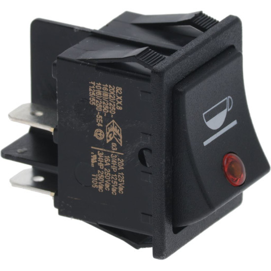 SWITCH 2-POLES BLACK 16A 250V SWITCH 2-POLES BLACK 16A 250V