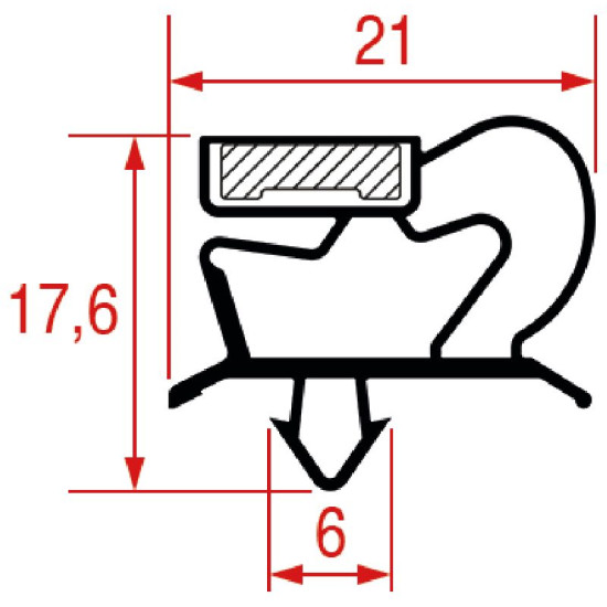 SNAP-IN GASKET 1060x730 mm