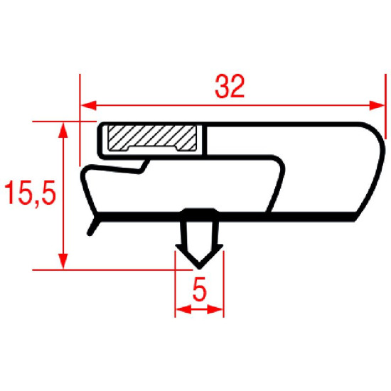 SNAP-IN GASKET 590x390 mm