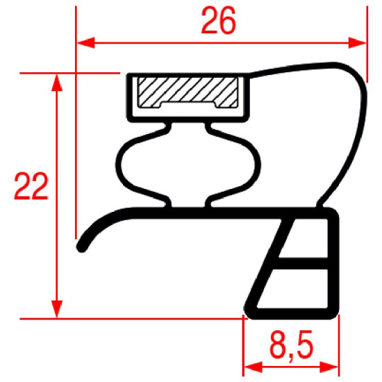 SNAP IN GASKET 630x400 mm