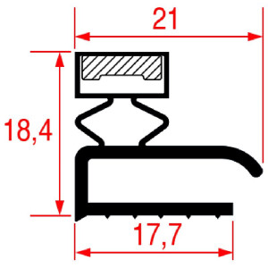 MIDDLE EDGED GASKET 385x190 mm