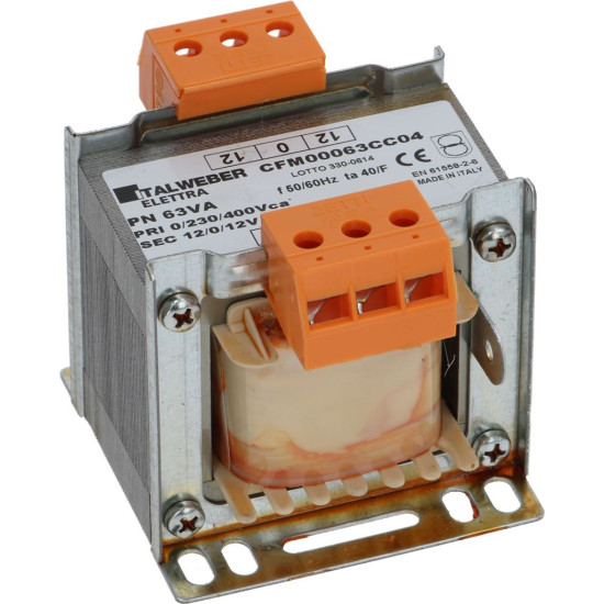 TRANSFORMER 0-230-400V/12-0-12V 63VA TRANSFORMER 0-230-400V/12-0-12V 63VA