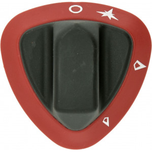 BLACK-RED KNOB SILK-SCREEN PRINTED