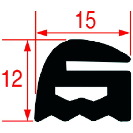EXTERNAL GASKET FOR OVEN GLASS - 5 m EXTERNAL GASKET FOR OVEN GLASS - 5 m