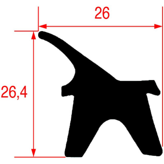 GASKET FOR OVEN DOOR 04880 - 3 m GASKET FOR OVEN DOOR 04880 - 3 m