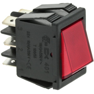 CHANGEOVER SWITCH 2 POLE RED 16A 250V