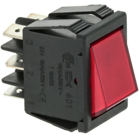 CHANGEOVER SWITCH 2 POLE RED 16A 250V CHANGEOVER SWITCH 2 POLE RED 16A 250V