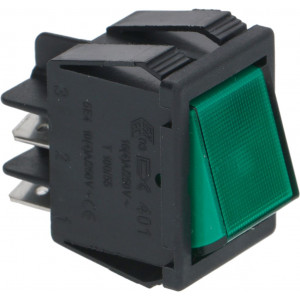 BIPOLAR SWITCH GREEN 16A 250V