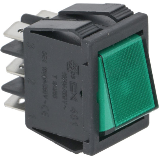 CHANGEOVER SWITCH 2 POLE GREEN 16A 250V CHANGEOVER SWITCH 2 POLE GREEN 16A 250V