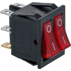 RED DOUBLE SWITCH 16A 250V