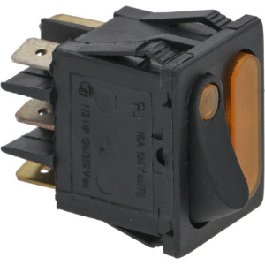 BLACK THREE-POLE SWITCH 16A 250V