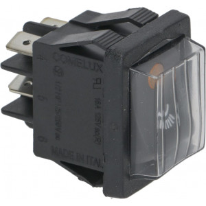 BLACK DOUBLE-POLE SWITCH 16A 250V