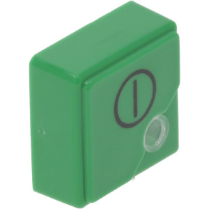 PUSH-BUTTON SQUARE GREEN 23x23mm