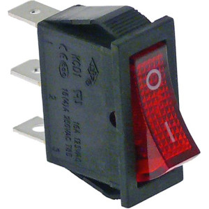 SWITCH 1-POLE RED 16A 250V