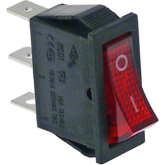 SWITCH 1-POLE RED 16A 250V SWITCH 1-POLE RED 16A 250V