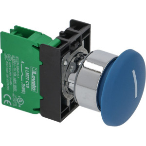 MUSHROOM PUSH-BUTTON BLUE 6A 240V