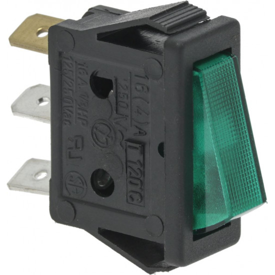 SWITCH 1-POLE GREEN 16A 250V SWITCH 1-POLE GREEN 16A 250V