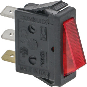 SWITCH 1-POLE RED 16A 250V