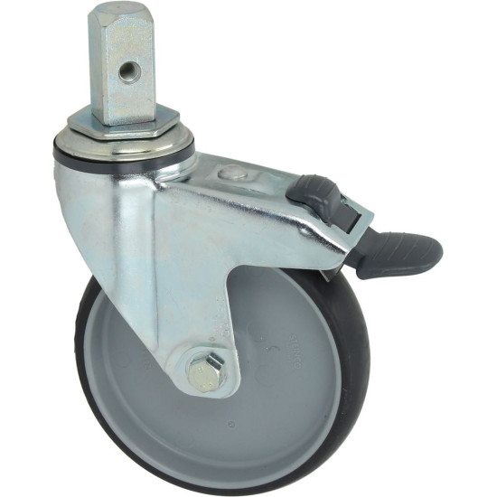 CASTOR SWIVEL WITH PIN AND BRAKE CASTOR SWIVEL WITH PIN AND BRAKE