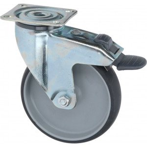 CASTOR SWIVEL PLATE WITH BRAKE