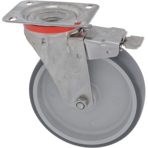 PLATE SWIVELLING WHEEL WITH BRAKE