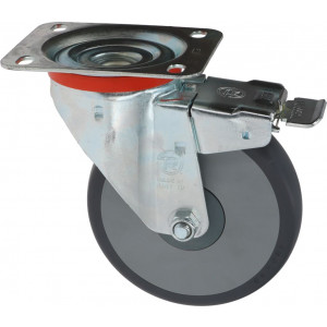 CASTOR SWIVEL PLATE WITH BRAKE