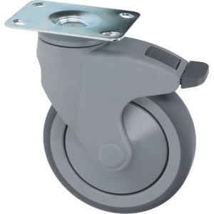 PLATE SWIVELLING WHEEL WITH BRAKE