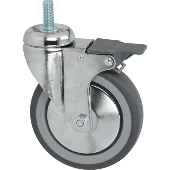 CASTOR SWIVEL WITH PIN AND BRAKE CASTOR SWIVEL WITH PIN AND BRAKE
