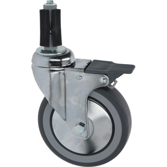 CASTOR SWIVEL WITH PIN AND BRAKE CASTOR SWIVEL WITH PIN AND BRAKE