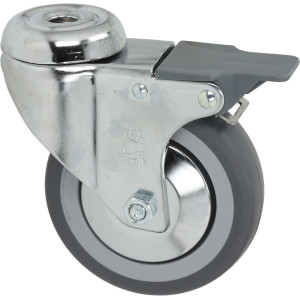 SWIVELLING WHEEL WITH BRAKE