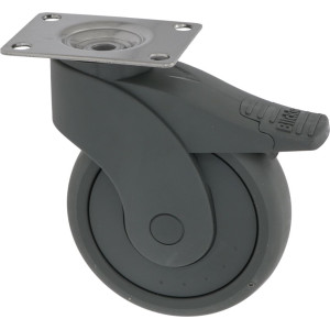 PLATE SWIVELLING WHEEL WITH BRAKE