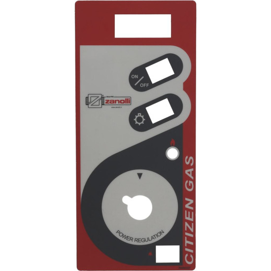 CONTROL PLATE GREY-RED 340x150 mm
