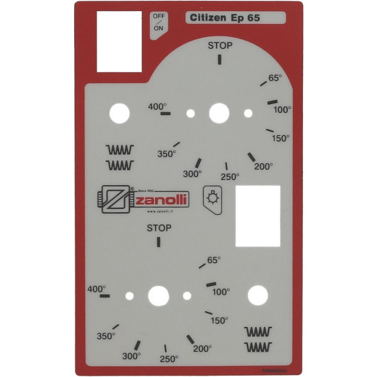 PLATE MECHANICAL GREY-RED 185x113 mm