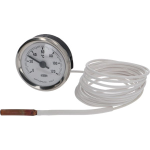 WHITE THERMOMETER ϕ 52 mm 0-120°C