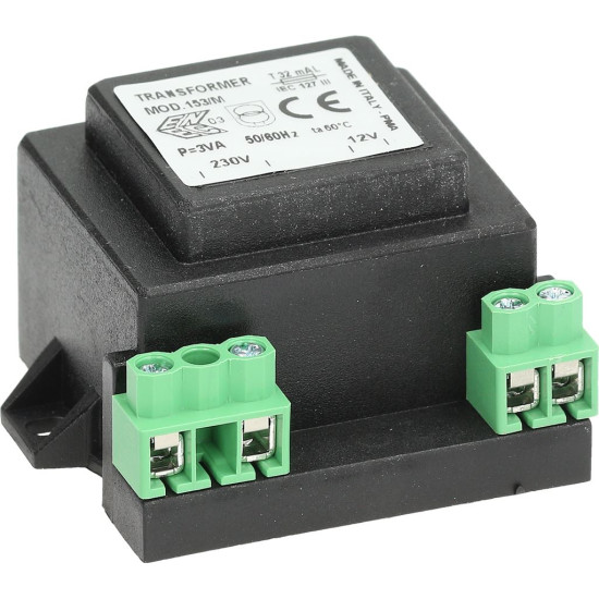 TRANSFORMER 230V/12V 3VA TRANSFORMER 230V/12V 3VA