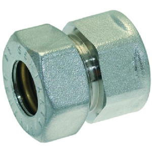 CHROME-PLATED BRASS COUPLING 1/2