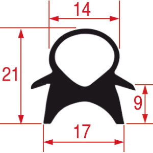 GASKET FOR OVEN DOOR 410x330 mm