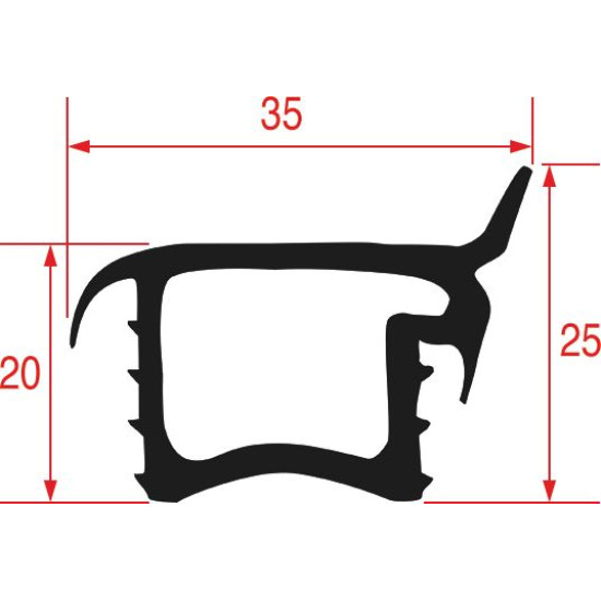 CARRIAGE STOP GASKET 665x160 mm