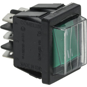 CHANGE-OVER 2-POLE SWITCH GREEN 16A 250V