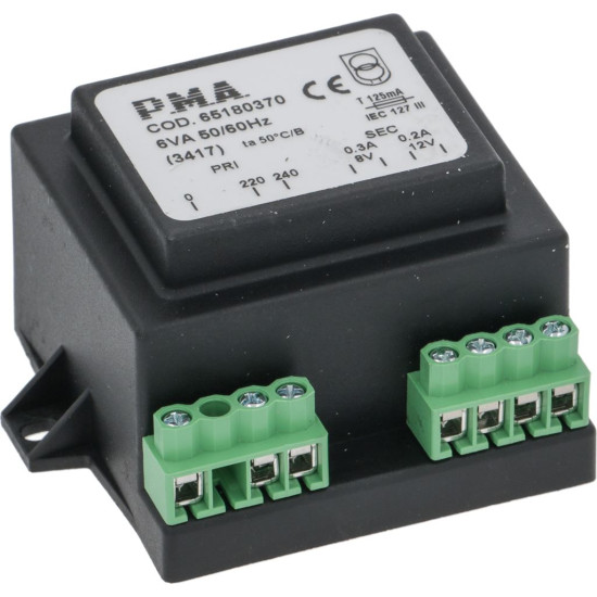 TRANSFORMER 0-220-240V/8-12V 6VA TRANSFORMER 0-220-240V/8-12V 6VA