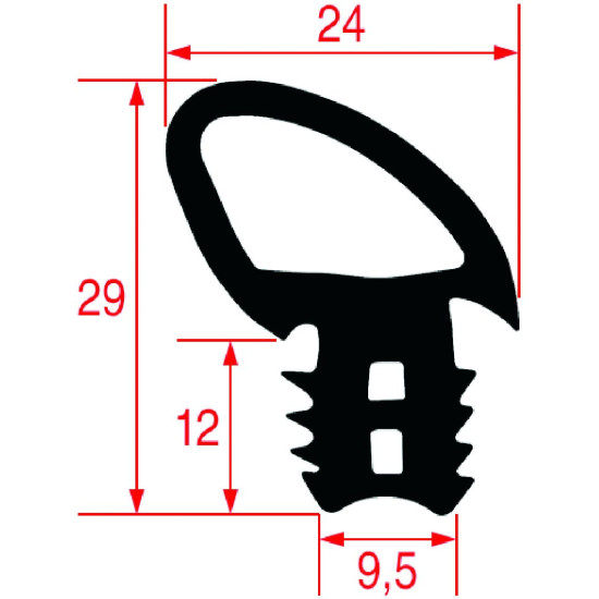 GASKET FOR OVEN DOOR 640x460 mm GASKET FOR OVEN DOOR 640x460 mm