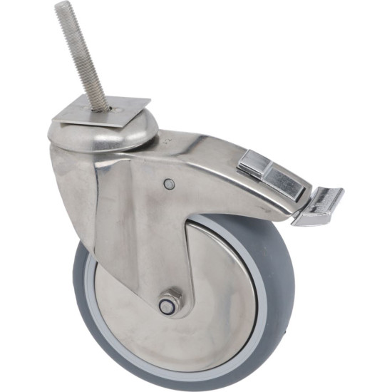CASTOR SWIVEL WITH PIN AND BRAKE CASTOR SWIVEL WITH PIN AND BRAKE